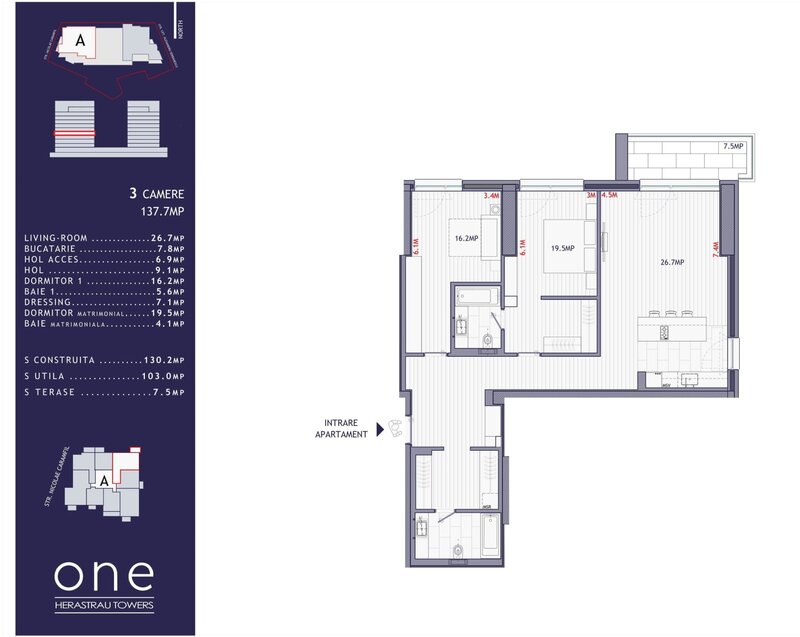 One Herastrau Towers, 3 camere.